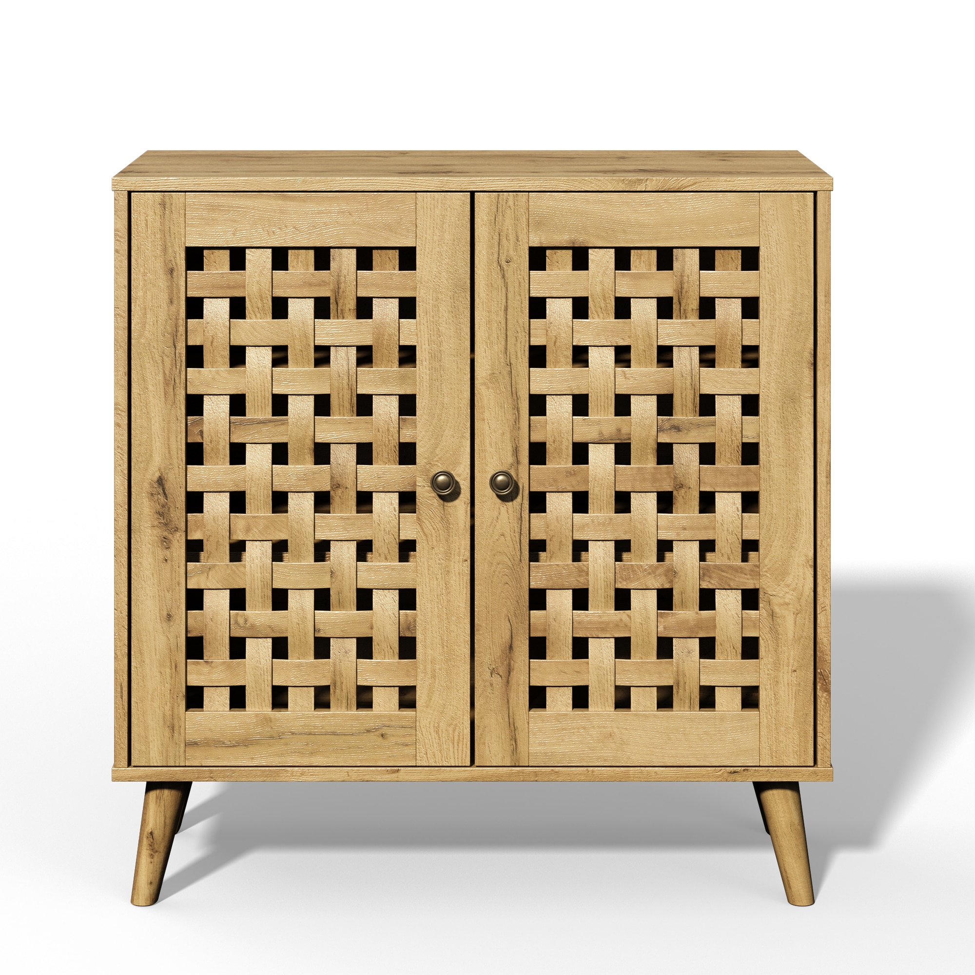 Vintage Buffet Sideboard With Wooden Doors And Adjustable Shelves_voghion.com